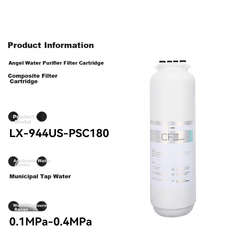Angel Water Purifier CFⅡ Composite Filter Cartridge Compatible with Magic Cube Pro2900/2500, Nezha 500G/600G/700G, Nezha Pro2900 Models