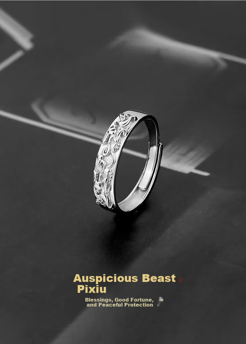 Zhoubaifu Pure Silver Solitary Star Ring for Men, Elegant Luxury Ring, Birthday Christmas Gift for Boys 1