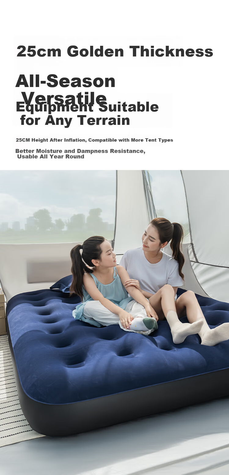 JD Jingzao Single Extra-Large Self-Inflating Air Mattress with Pump Outdoor Camping Home Floor Air Bed 25cm 9