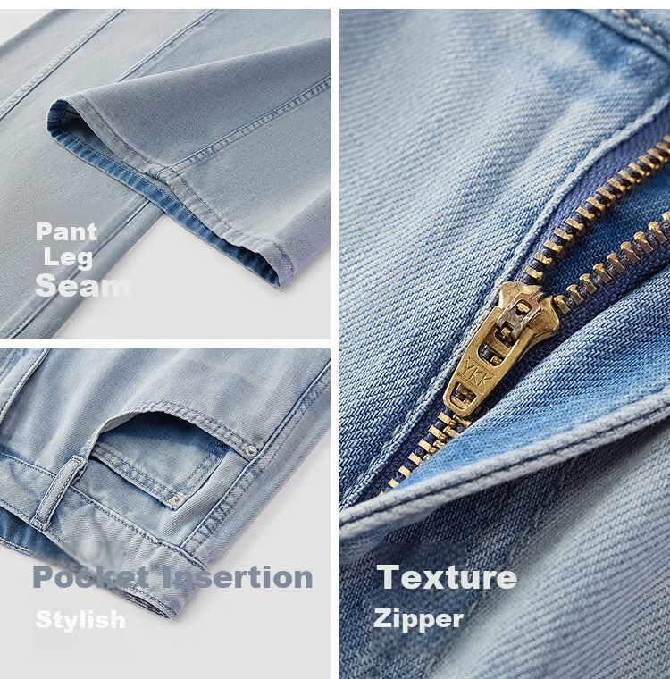 Semir Women's Summer Denim Split Curved Hem Floor-Length Cool Antibacterial Wide-Leg Jeans 2026 109326124003 17