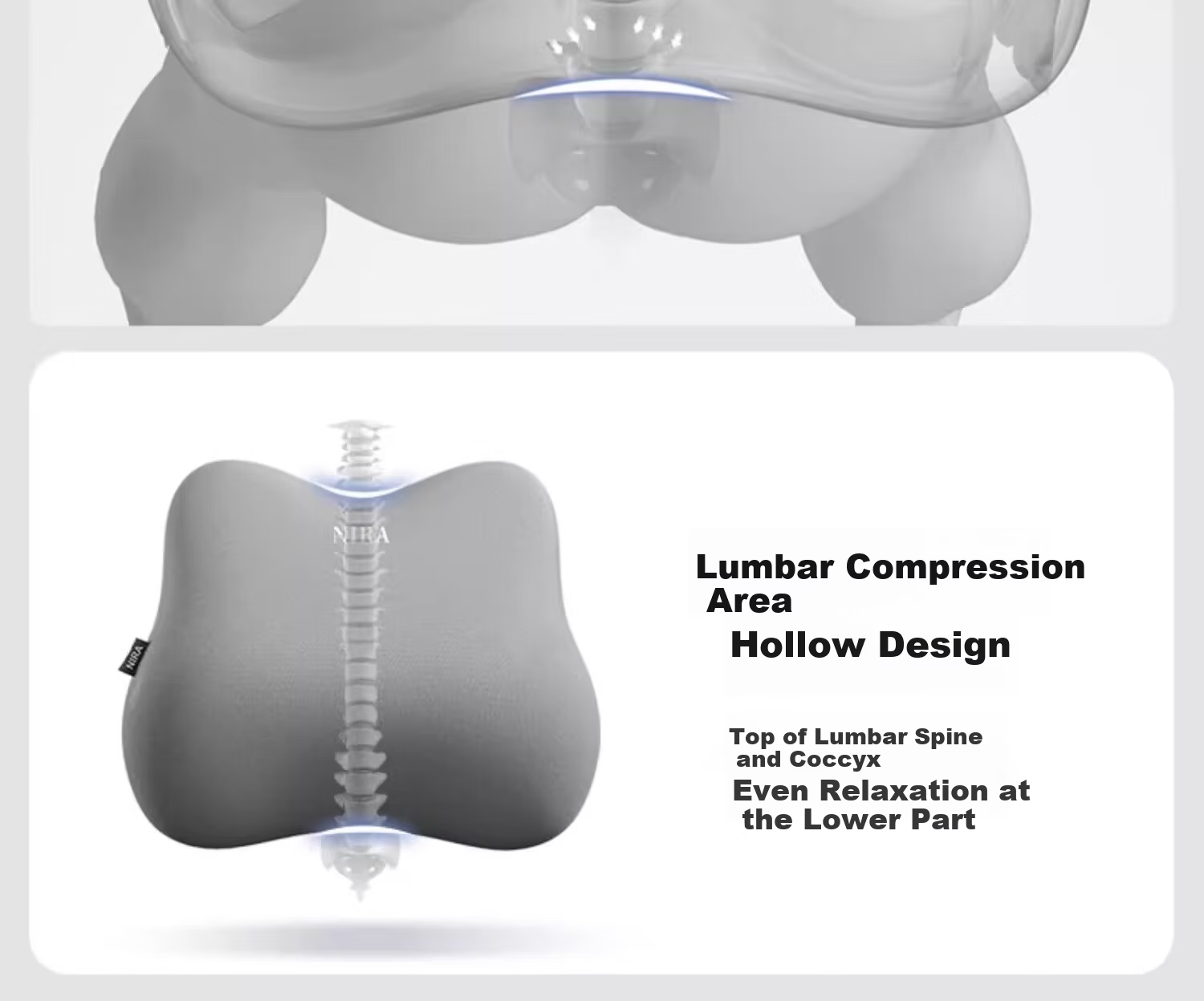 Nila Lumbar Support Office Cushion Seat Pad Workstation Long Sitting Waist Pillow Backrest Cushion Lumbar Support Pad Waist Protector 12