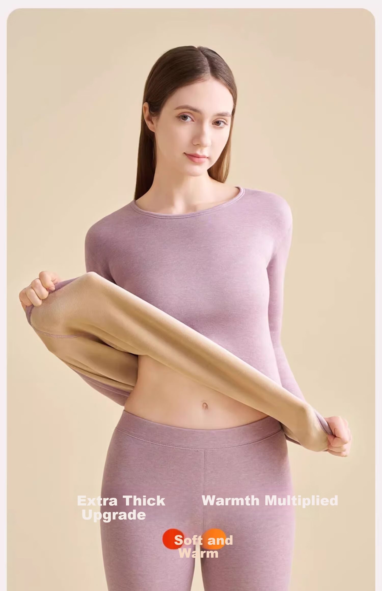 Urban Beauty Women's Thermal Underwear Set Autumn Winter Fleece Lined Thickened Flame Velvet Minus 40°C Cold Resistant Windproof 6