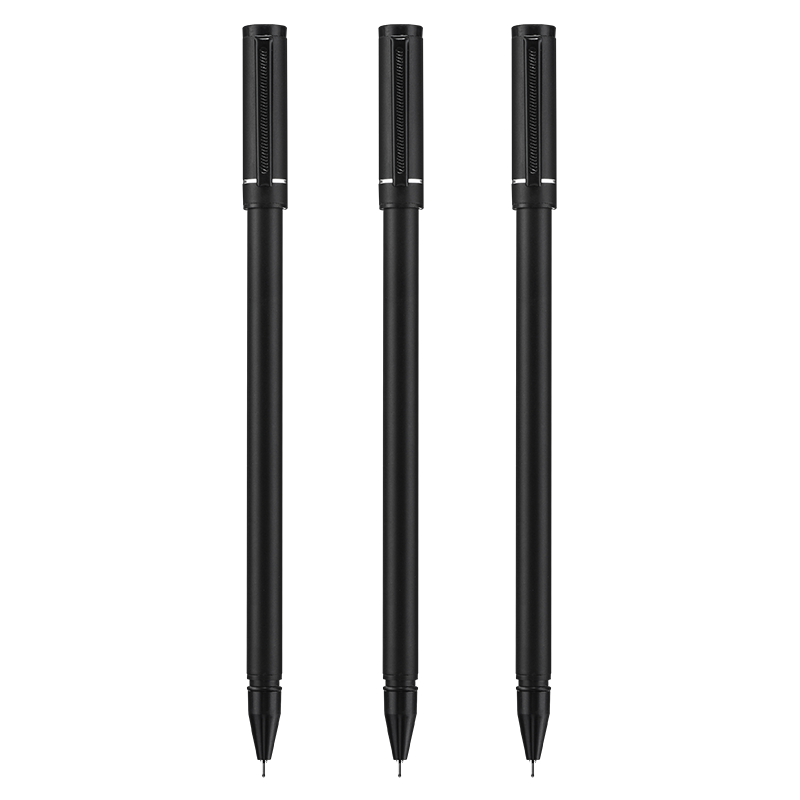 HERO Gel Pen A206, Black Metal 0.38mm, Student Stationery Gel Pen, Signature Pen, Water-Based Pen, Pack of Three