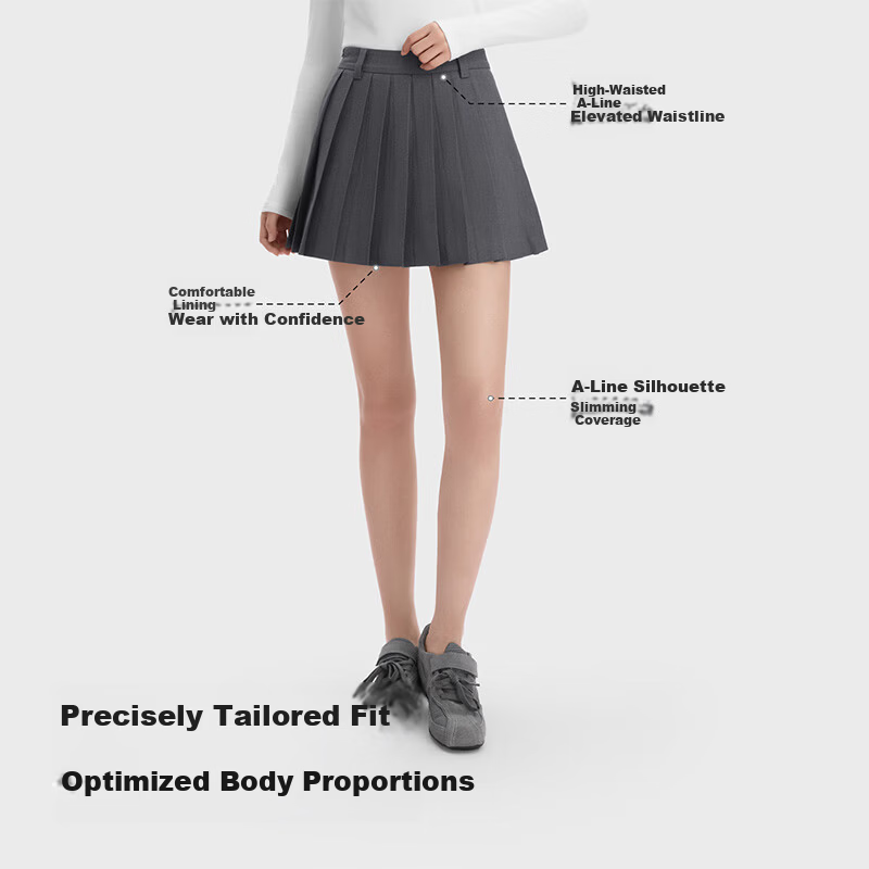 Onoko Short Pleated Skirt Quiet Luxury Gray M