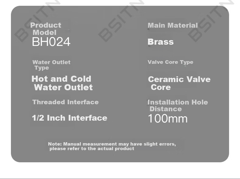 BSITN Simple Surface-Mounted Shower Set Small Apartment Copper Mixing Valve Shower Head Hose Bracket Complete Set Without Top Spray H024 19