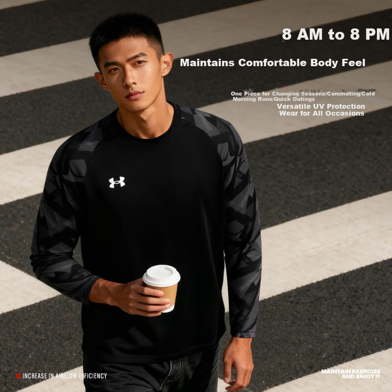 Under Armour Men's Long Sleeve T-Shirt Sweatshirt Crewneck Loose Casual Trendy Breathable Sports Running Warm Pullover