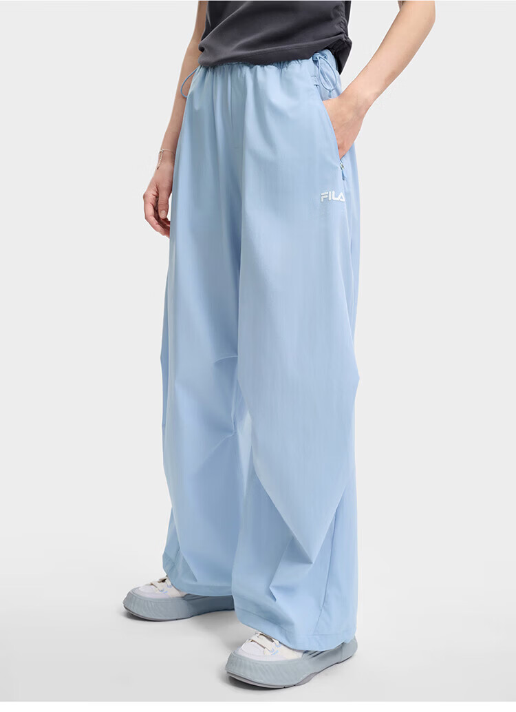 FILA Women's Woven Long Pants 2026 Summer Casual Loose Cool Sun-Protective Straight-Leg Trousers [Han So-hee Style] 51