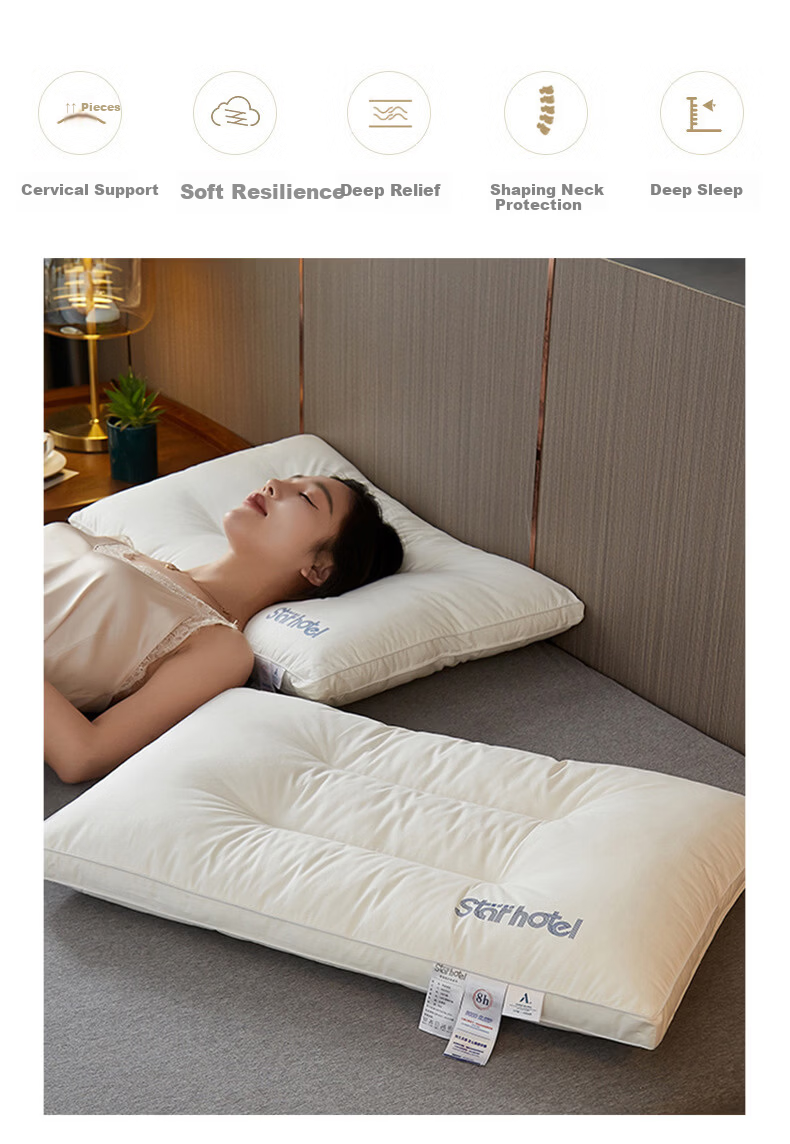 J.Sir Neck Support Pillow Cervical Spine Pillow Deep Sleep Pillow for Men and Women Adult Non-Collapsing Non-Deforming Medium-High Pillow 5