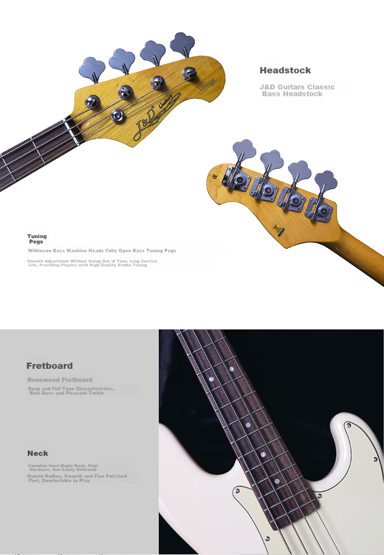 J&D Guitars Electric Bass JD Bass Yamada Ryo PB-1963 Beginner Guitar Starter Kit 5
