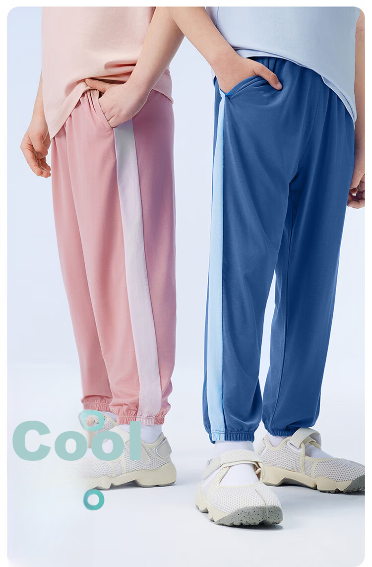THREEGUN Children's Cooling Modal Antibacterial Long Pants T60035B01 Dark Blue 165 2