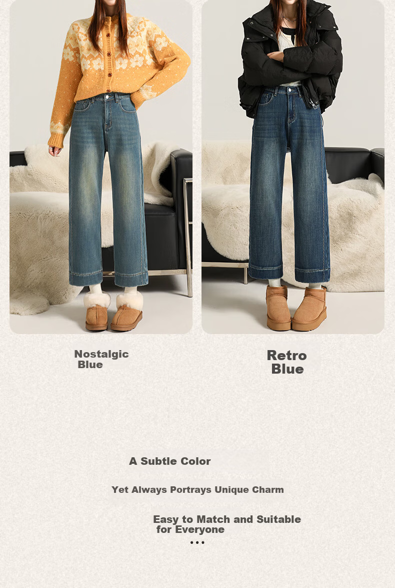 Langsha Women's 9/10 Length High-Waist Stretch Straight-Leg Loose Fit Wide-Leg Jeans Spring Summer New Style 6