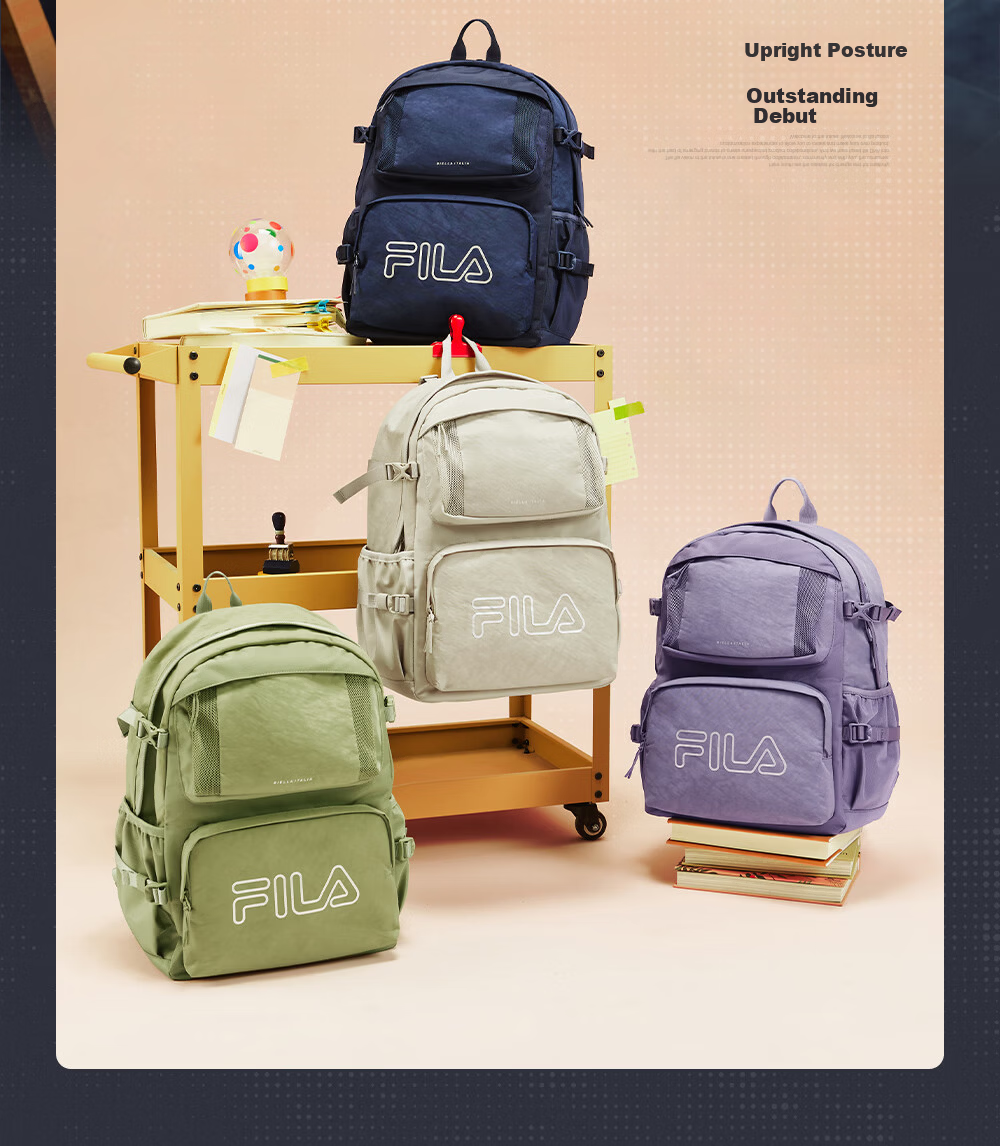FILA Kids Backpack 2026 Large Capacity Junior High School Student Shoulder Bag for Boys and Girls 15