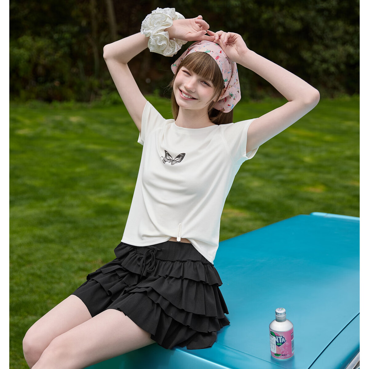 TonLion 2026 Summer Women's Printed Short Sleeve T-Shirt Butterfly Fashion Versatile Casual Premium Comfortable Women's T-Shirt