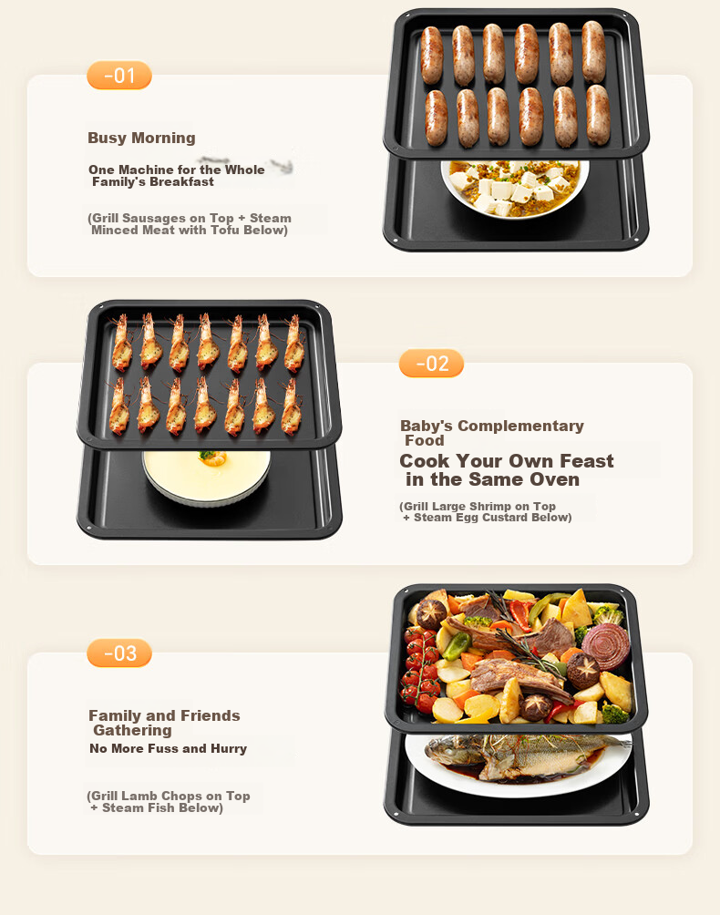 CASDON B7pro 5-in-1 Microwave Oven Steam Roast Bake Fry Stew Countertop 25L Capacity Hurricane Oven Recommended by Yang Mi 18