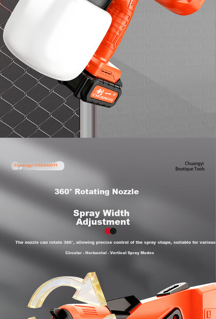 Chuangyi Electric Paint Sprayer Latex Paint Spray Gun Handheld High Atomization Door Coating Sprayer 10
