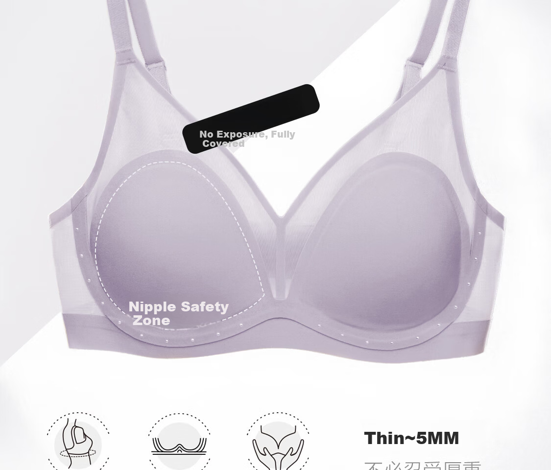 Aimer Oxygen Patch Lightweight Breathable Wire-Free Large Bust Minimizing Soft Support Bra 9