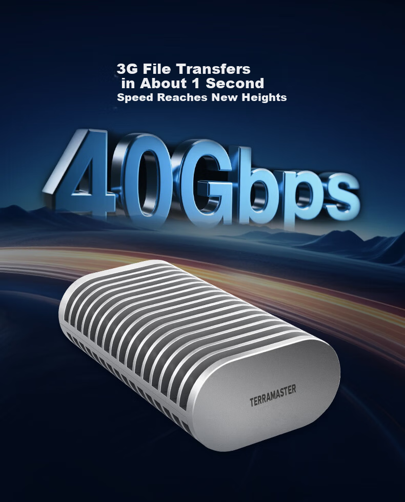 TERRA MASTER D1 SSD Plus USB4.0 NVMe M.2 Enclosure 40Gbps for Apple MacBook Neo/Mac mini M4 Laptop SSD Expansion 3