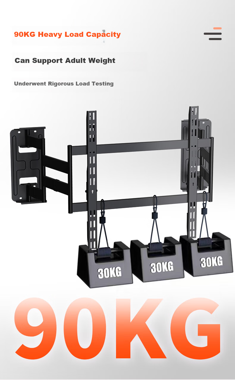 KALOCNX75 Ultra-Thin Embedded Dual-Arm Telescopic TV Wall Mount Bracket for 50-75 Inch Hisense Xiaomi Skyworth TCL TVs 6