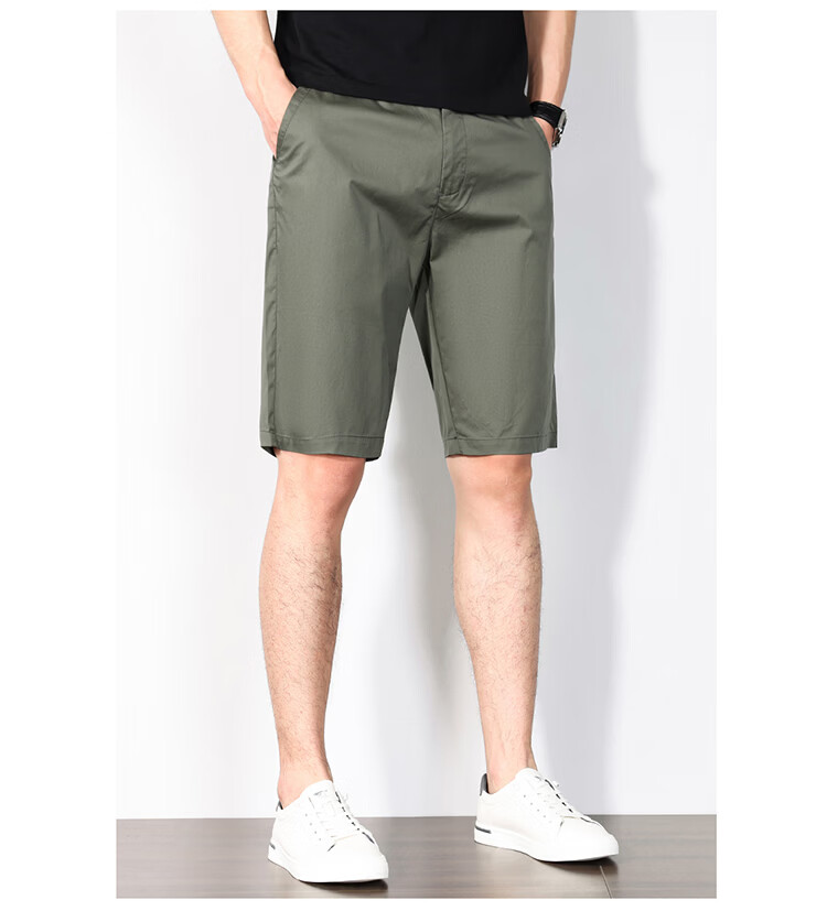 Hodo Men's Summer Fashion Simple Cotton Comfortable Breathable Versatile Five-Point Sports Work Shorts 17