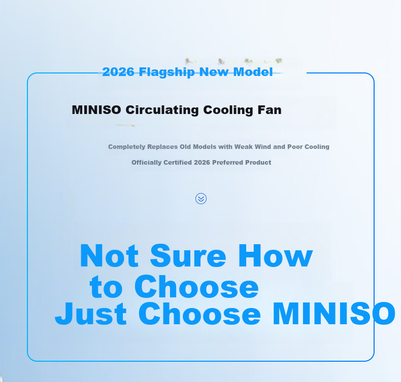 MINISO Desktop Fan, Small Plug-In Fan, Compact Rechargeable Fan with Long Battery Life, Powerful Cooling Device for College Dorms And Bedrooms, Oscillating Head, Timer Function, Safe And Quiet Operatio 4