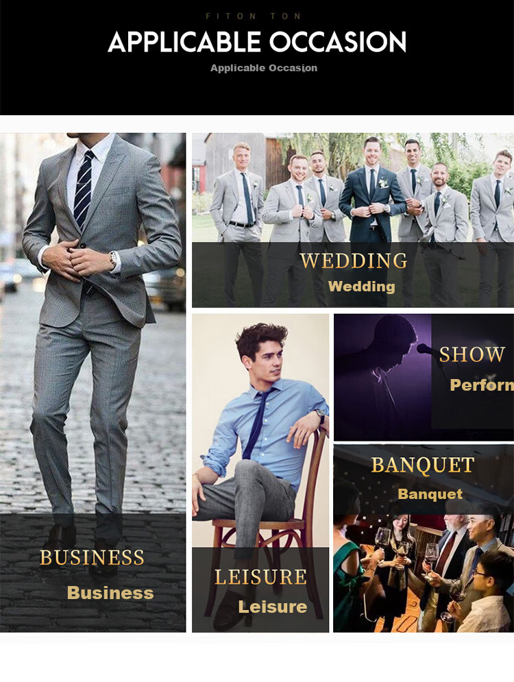 FitonTon Wedding Annual Meeting Tie Hand-Tied Men's Suit High-End Workplace Business Shirt Gift Box New Year Valentine's Day Gift 14