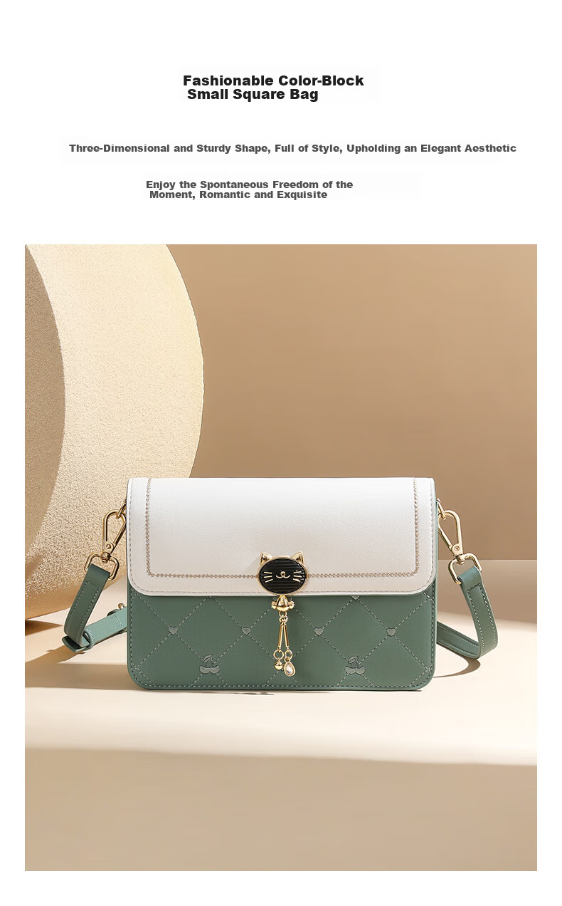 TUCANO Women's Leather Shoulder Bag Crossbody Luxury Colorblock Small Square Bag Mother's Day Birthday Gift 4