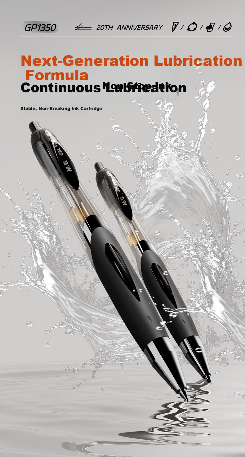 M&G Stationery Elite K35 Retractable 0.5mm Gel Pen Student Signature Pen Business Bullet Tip Exam Office Pen 7 Black 2 Red 1 Blue 10-Pack AGP13506 5