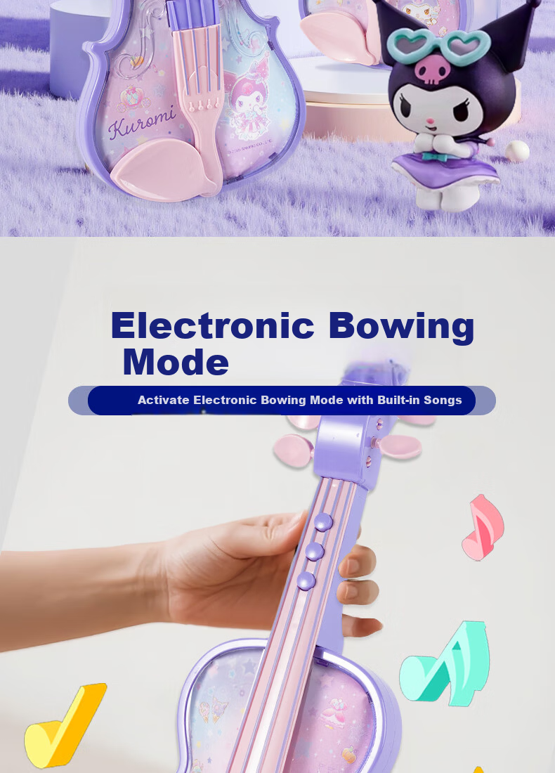 Ainze Realistic Electronic Violin Sanrio Baby Early Education Music Enlightenment Children's Musical Toy Birthday Gift 6