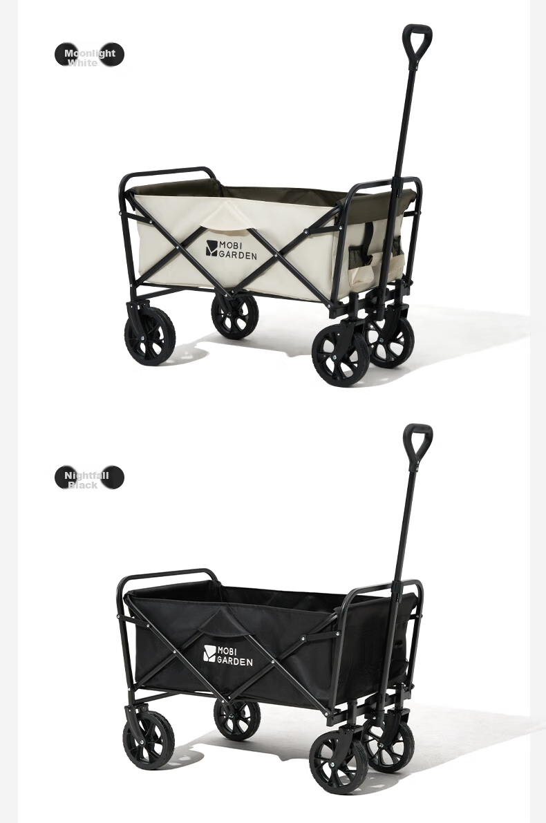 MOBIGARDEN Camp Cart Outdoor Camping Large Capacity Wide Wheel Dual Brake Folding Cart Interstellar NX24689019 Winter Bamboo Green 19