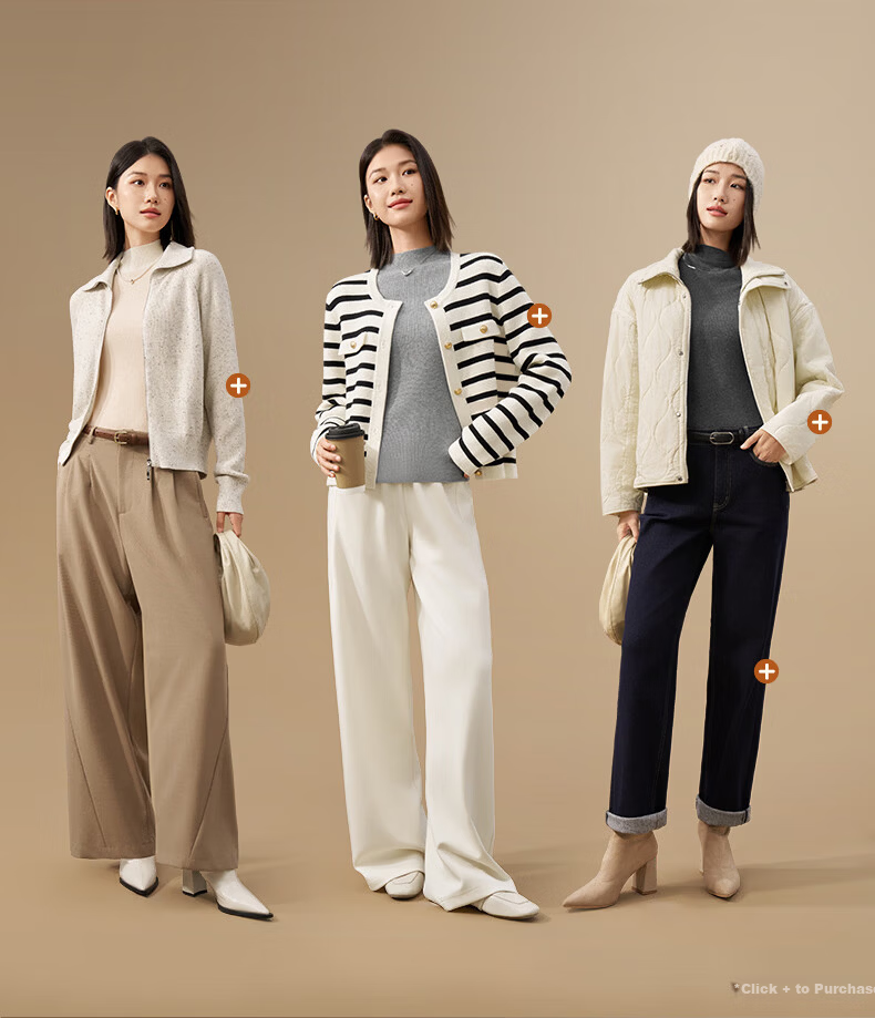 PurCotton Guo Jingjing Recommended Seamless Zero-Feel 100% Long-Staple Cotton Anti-Static Soft Cotton Sweater 6