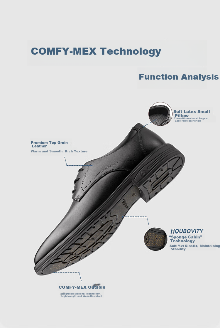 Aokang Men's Spring Derby Business Formal Work Commuting Wedding Groom Leather Shoes Black Size 38 4