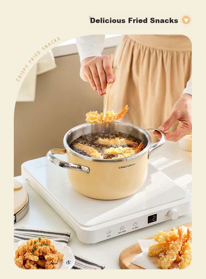 LINKFAIR Dingdang Mini Pressure Cooker Small Household Explosion-Proof One-Touch Open Close 1-2 Person Mini Pressure Cooker Compatible with Gas and Induction Cookers 9