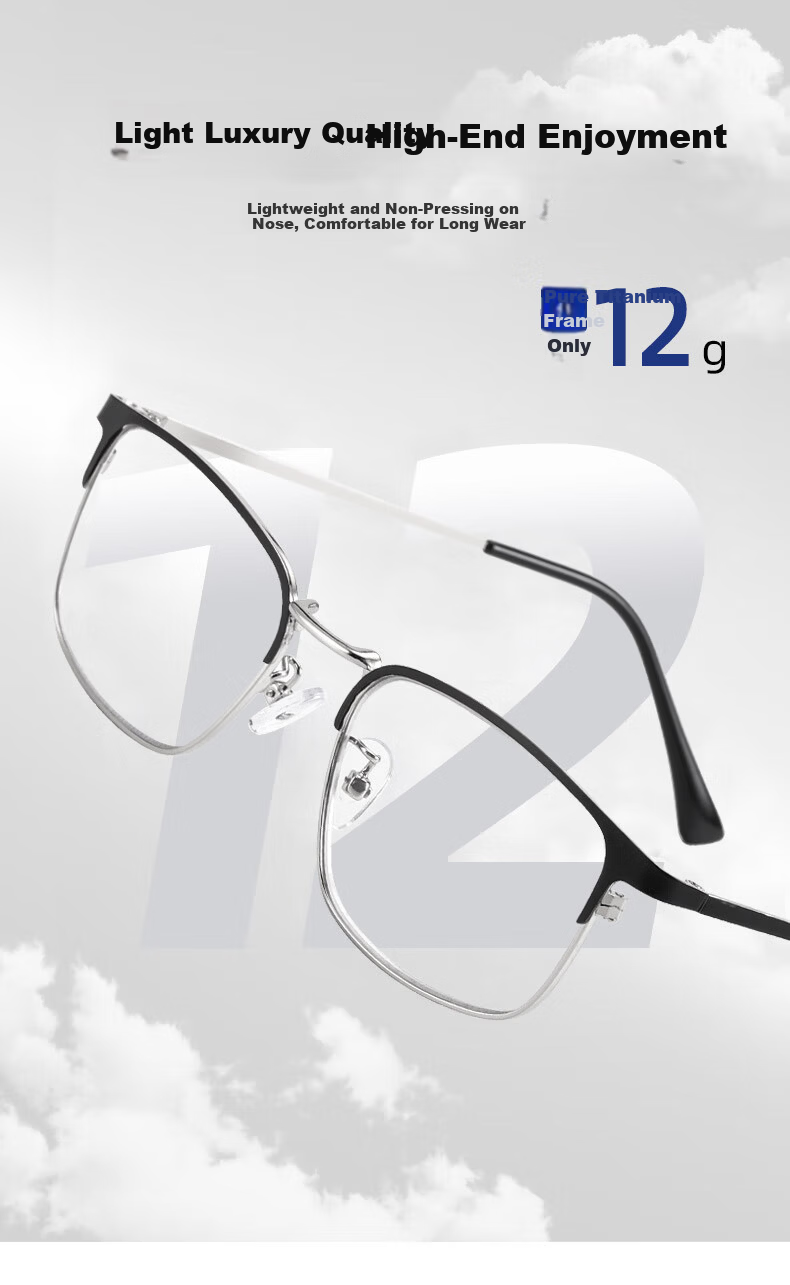 FENCHI Pure Titanium Ultra-Light Presbyopia Glasses for Men and Middle-Aged Seniors, High-Definition Blue Light Blocking Premium Business Reading Glasses for Women 7