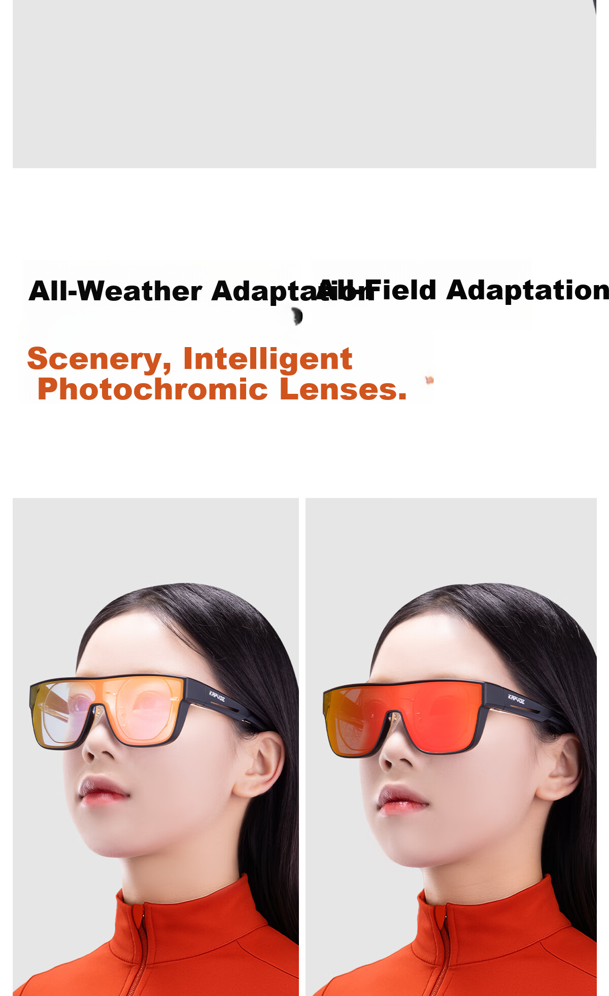 KAPVOE Cycling Glasses, Myopia Over- Glasses, Day And Night Use, UV Protection, Windproof, Dustproof, Large Frame, Photochromic Goggles 5