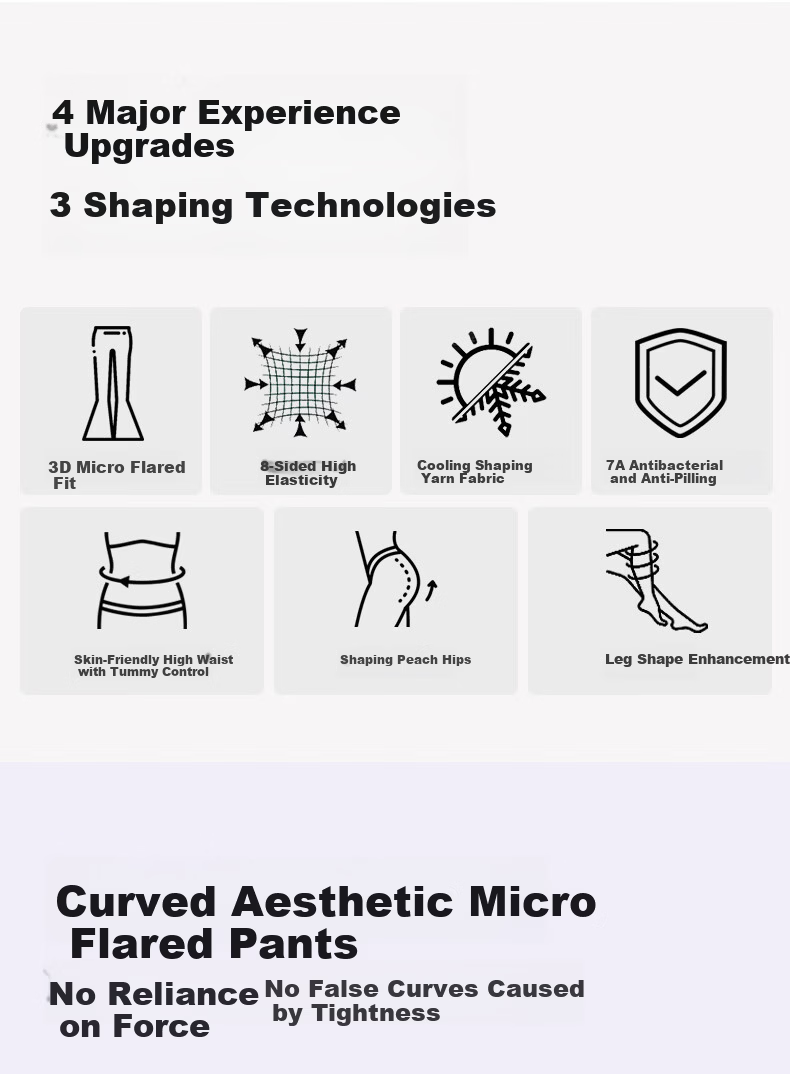 MiiOW Micro Flared Pants, 2026 Spring And Summer Women's New Style Flared Trousers, Tummy Control Leggings, Outer Wear Yoga Fitness Shark Pants, Sun Protection Pants 2