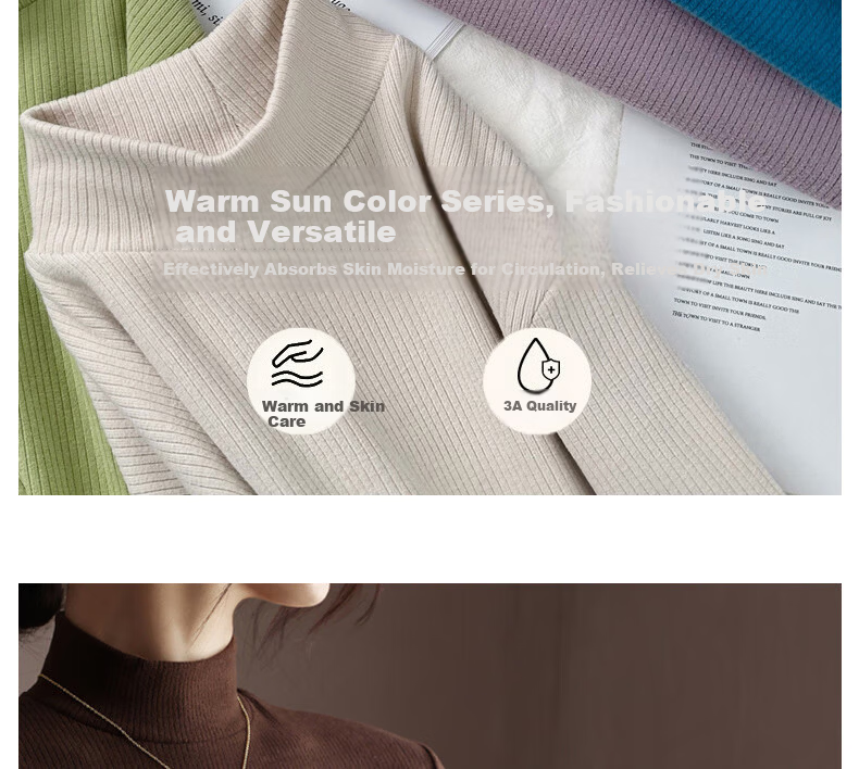 MiiOW Women's Half Turtleneck Fleece-Lined Thickened Base Shirt 2025 New Autumn Winter Warm Inner and Outer Wear Top 10