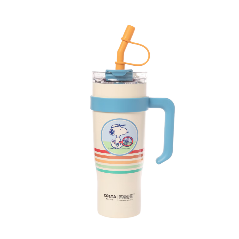 COSTA Snoopy Series Large Capacity Insulated Stainless Steel Straw Tumbler Portable Car Cup