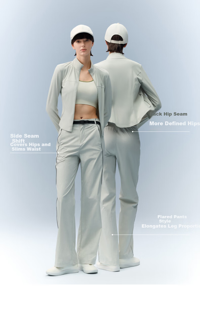 Jiaonei [Liu Haocun Same Style] Liangpi 504Cool Pro Women's Quick-Dry Flared Sun-Protective Workwear Casual Pants 9