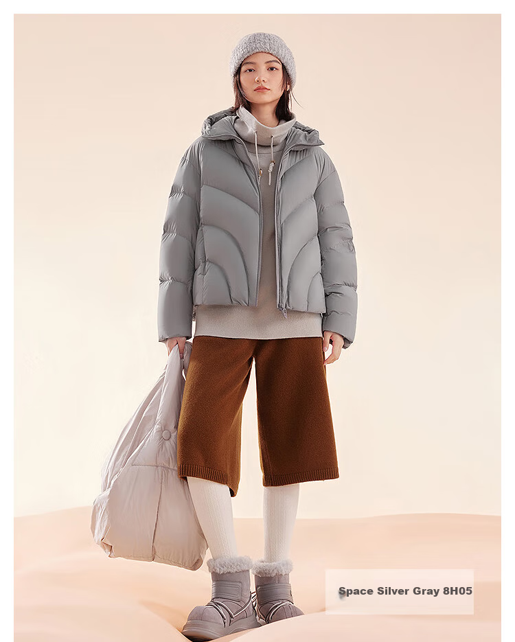 BOSIDENG Women's Off-Season 90% Down Thickened Hooded Loose Short Casual Warm Jacket Winter 17