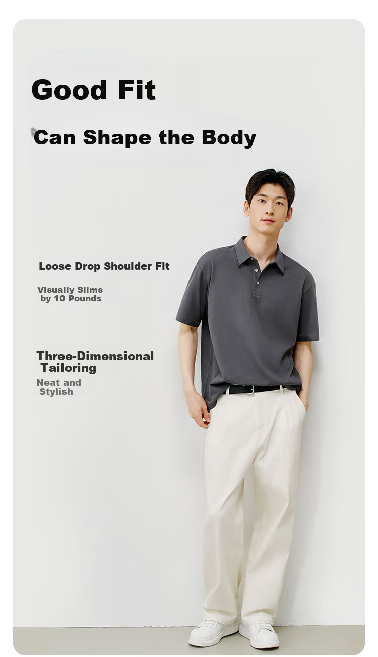 JD Jingzao Slim Fit Slimming Polo Shirt Men Short Sleeve T-Shirt Loose Casual Quick-Dry Clothing Rubber Pink M 6