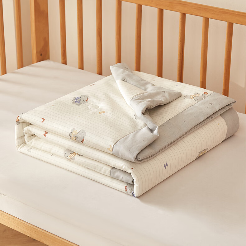 MUJI Pure Cotton Summer Quilt Xinjiang Cotton Cooling Air-Conditioned Thin Quilt Core 200x230cm Bubble Elephant 2