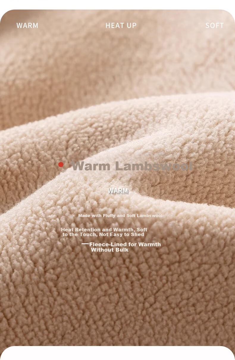 LangSha Women's High-Waist Fleece-Lined Thermal Leggings Thickened Knee Patch Lambswool Extra Warm Cold-Resistant Cotton Pants 5