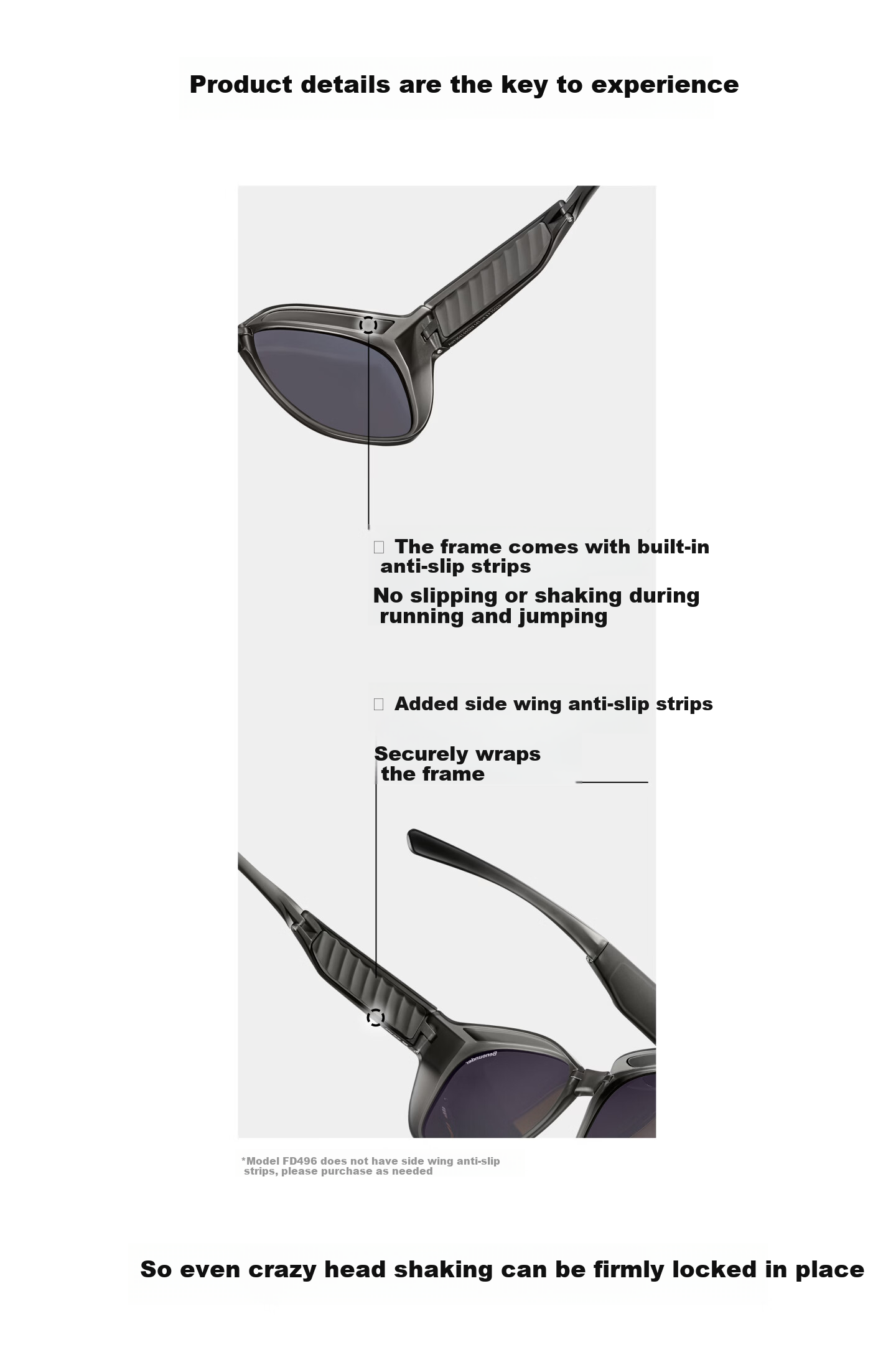 Beneunder Folding Polarized Sunglasses Case for Prescription Glasses, Large Square Round Frame, Unisex, Model FD011 10