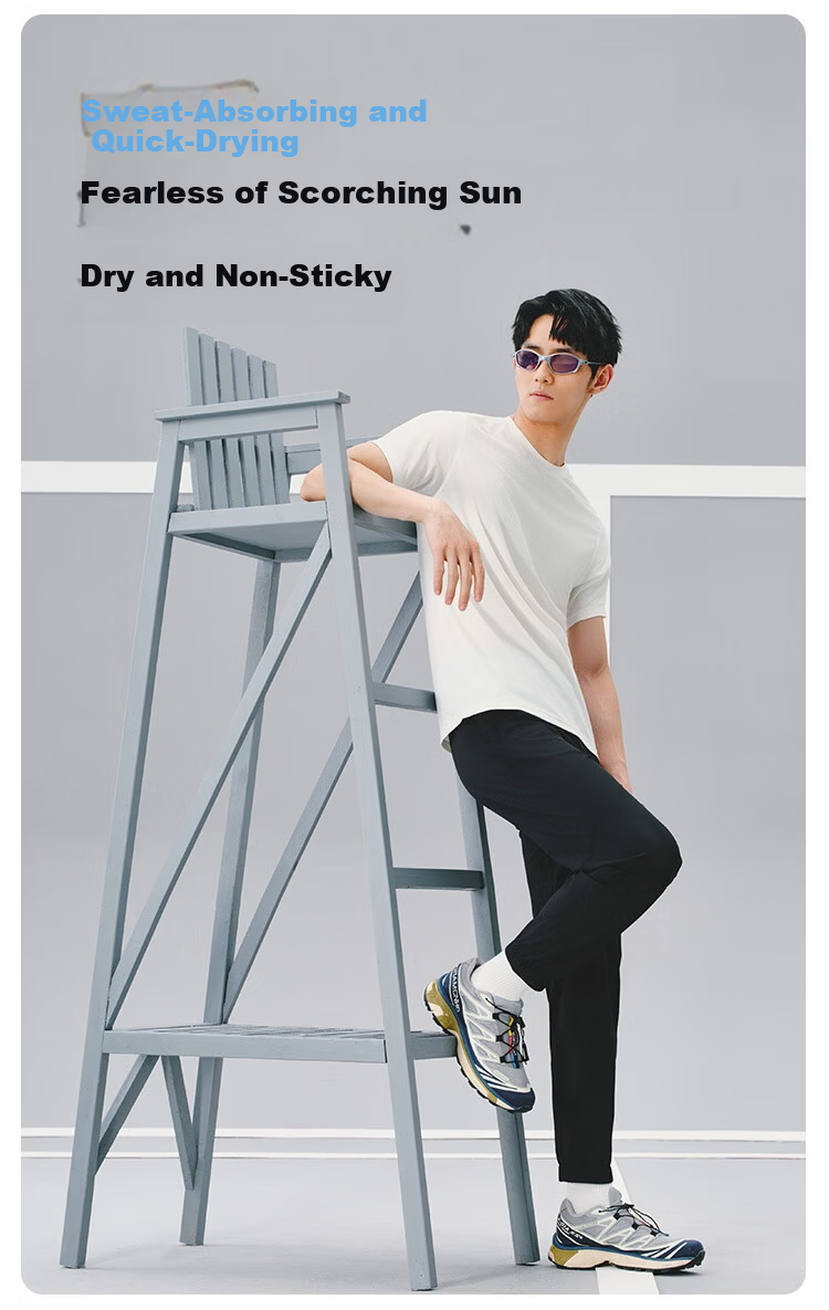 JD Jingzao Quick-Dry Men's Sports Pants Fitness Long Straight Elastic Jogger Sweatpants Rhino Gray L 3