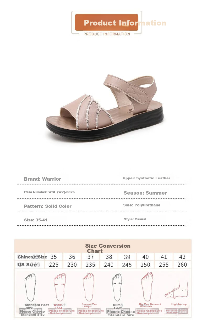 Warrior Mom Summer Sandals Middle-aged and Elderly Women Non-slip Soft Sole 0826 Dusty Pink Size 40 2
