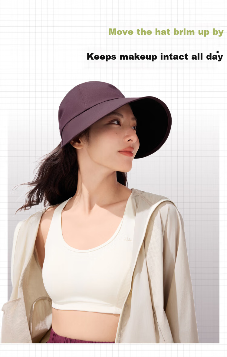 Beneunder Duckbill Baseball Cap Sunshade Hat Side Face Sun Protection Hat Women's Full Face Sunshade Men's Fashionable Black Hat 10
