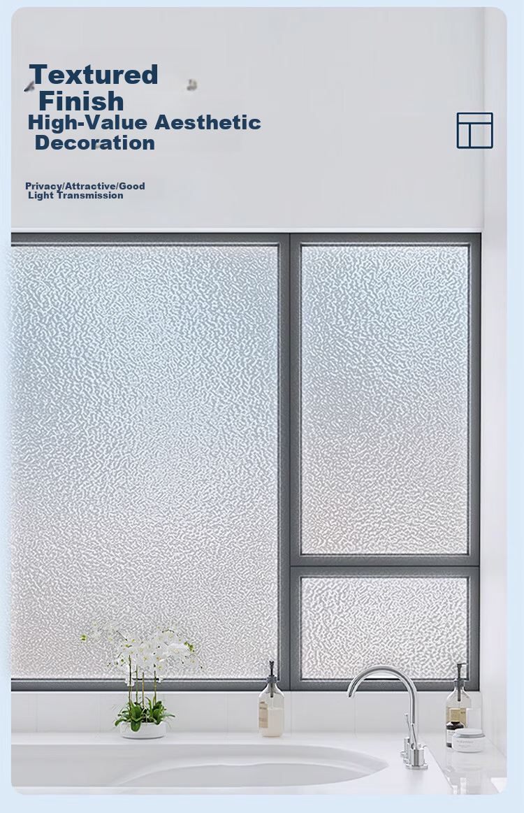 Jifudifu Anti-Static Frosted Glass Film 2m Kitchen and Bathroom Privacy Window Glass Door Sticker 7