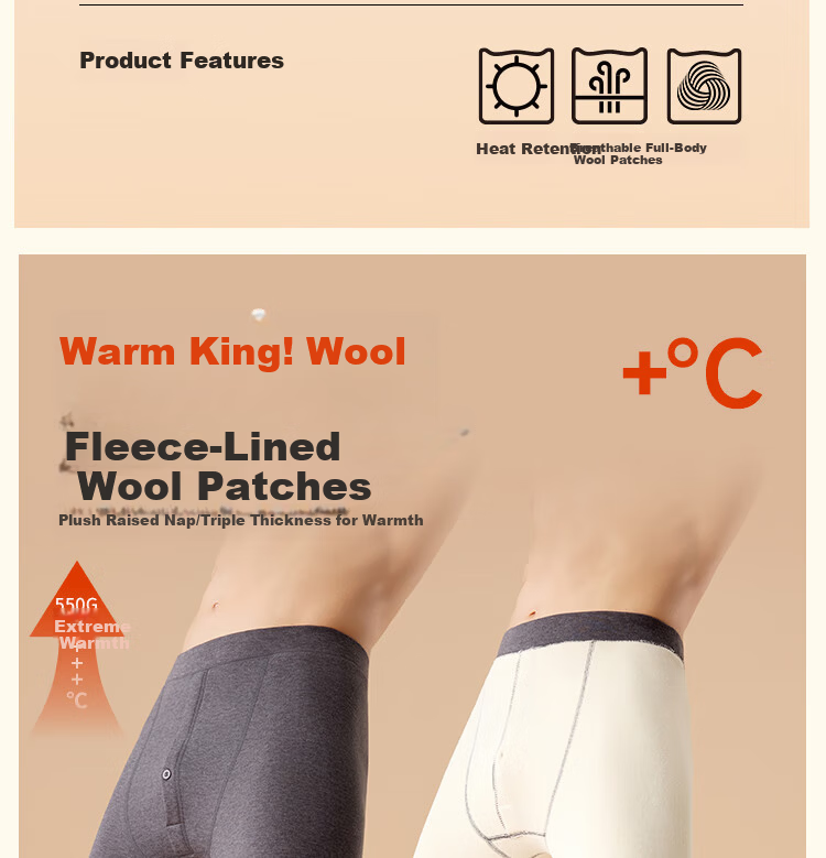 MiiOW Men's Thermal Underwear, Fleece-Lined Warm Long Johns, Cold-Resistant Pants for Autumn And Winter, Base Layer Leggings, Single Pants, Lining Pants 3