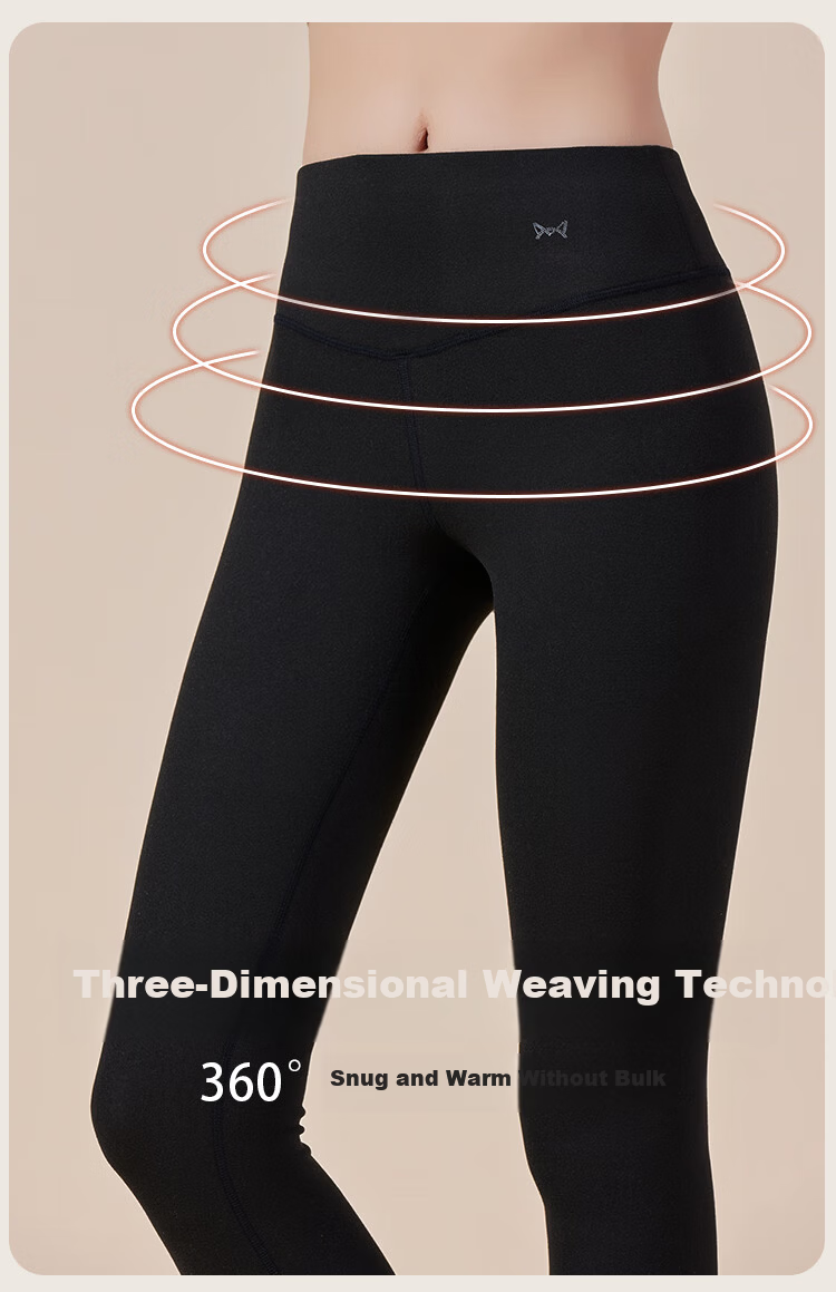 MiiOW New Wool And Silk Blend Thermal Underwear for Women, High-Waist Seamless Tummy Control Leggings, Black, XL 13