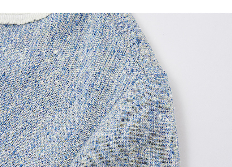 Demana French Elegance Summer Tweed Color-Block Ribbon Spliced Round Neck Loose Slimming Jacket for Women High-End Feel 13